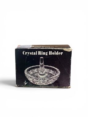Vintage Brinn’s 24% Lead Crystal Ring Holder with original box